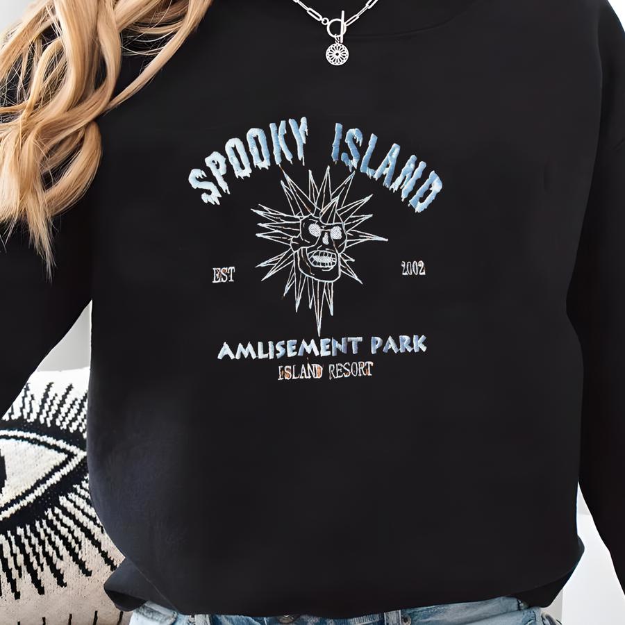 Spooky Island Sweatshirt: 90s Nostalgia Halloween Crewneck Sweatshirt