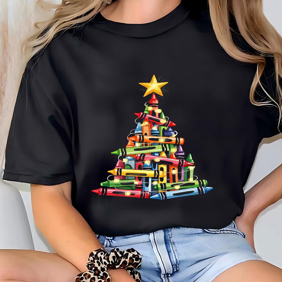 Teacher Christmas Pencil Tree Shirt: Teacher Christmas Gift T-shirt