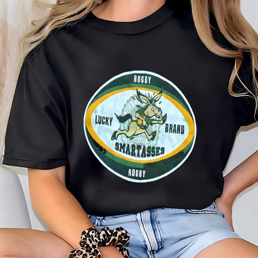 Vintage 90s Lucky Brand Rugby Smartasses Graphic Shirt Mens Xl Green Novelty Tee T-shirt