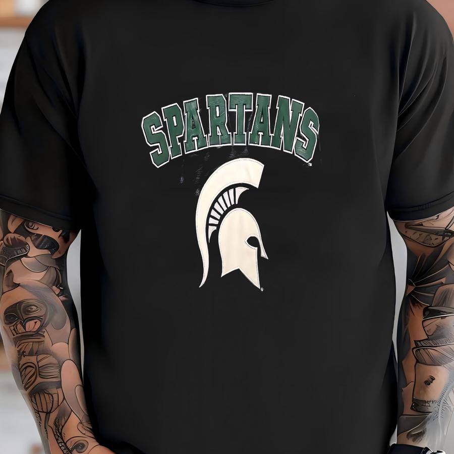 Vintage Michigan State Spartans Faux Leather Zip Up Bomber Jacket (size Adult Xl) T-shirt