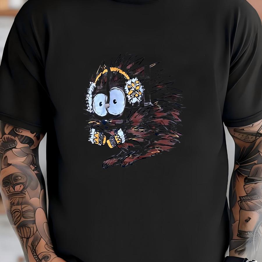 Vintage Clock House Hedgehog Art Turtleneck Sweatshirt Size L Fits M T-shirt