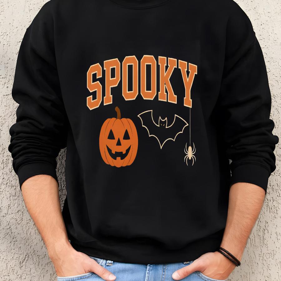 ® Halloween Spooky Shirt: Pumpkin, Bat, Spider Tee Sweatshirt