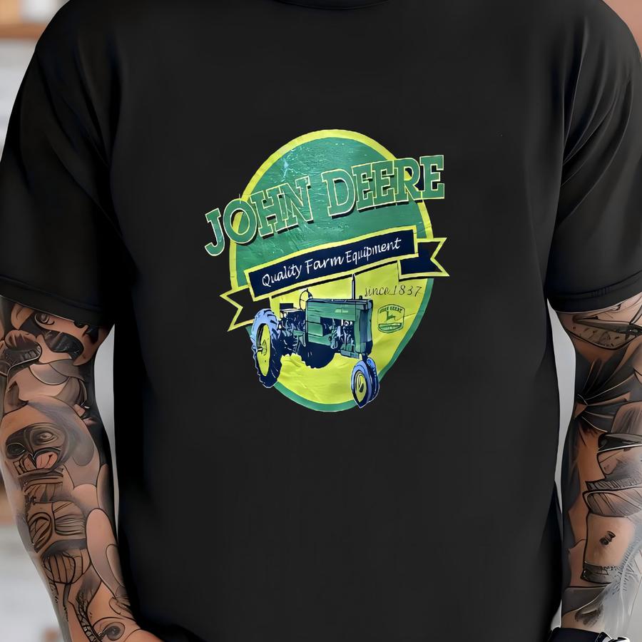 Vintage Y2k John Derre Big Logo Crewneck Sweatshirt Size L T-shirt