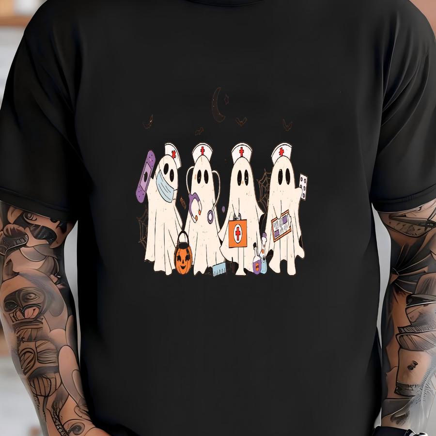 Ghost Nurse Halloween Shirt: Spooky Fall Tee T-shirt