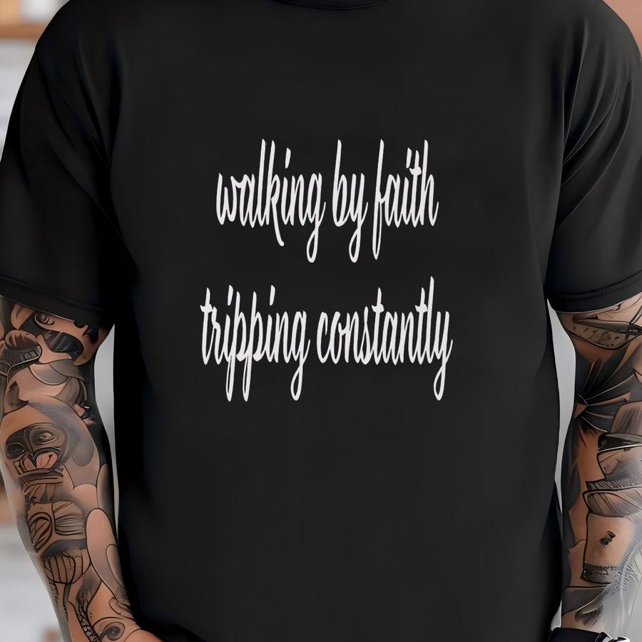 Walking By Faith Christian Graphic Tee: Bible Verse Shirt T-shirt