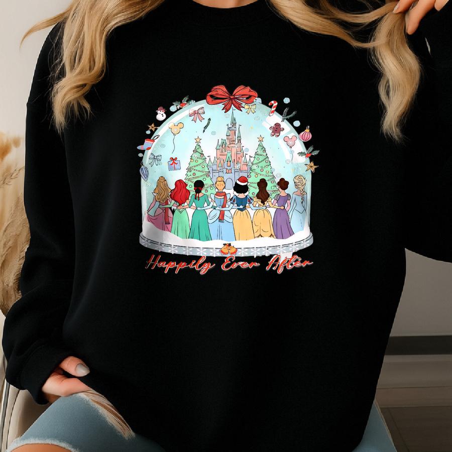 Princess Coquette Bows Christmas Lights Happily Ever After Sweatshirt, 's Very Merry Christmas Party, Christmas Gifts Sweatshirt