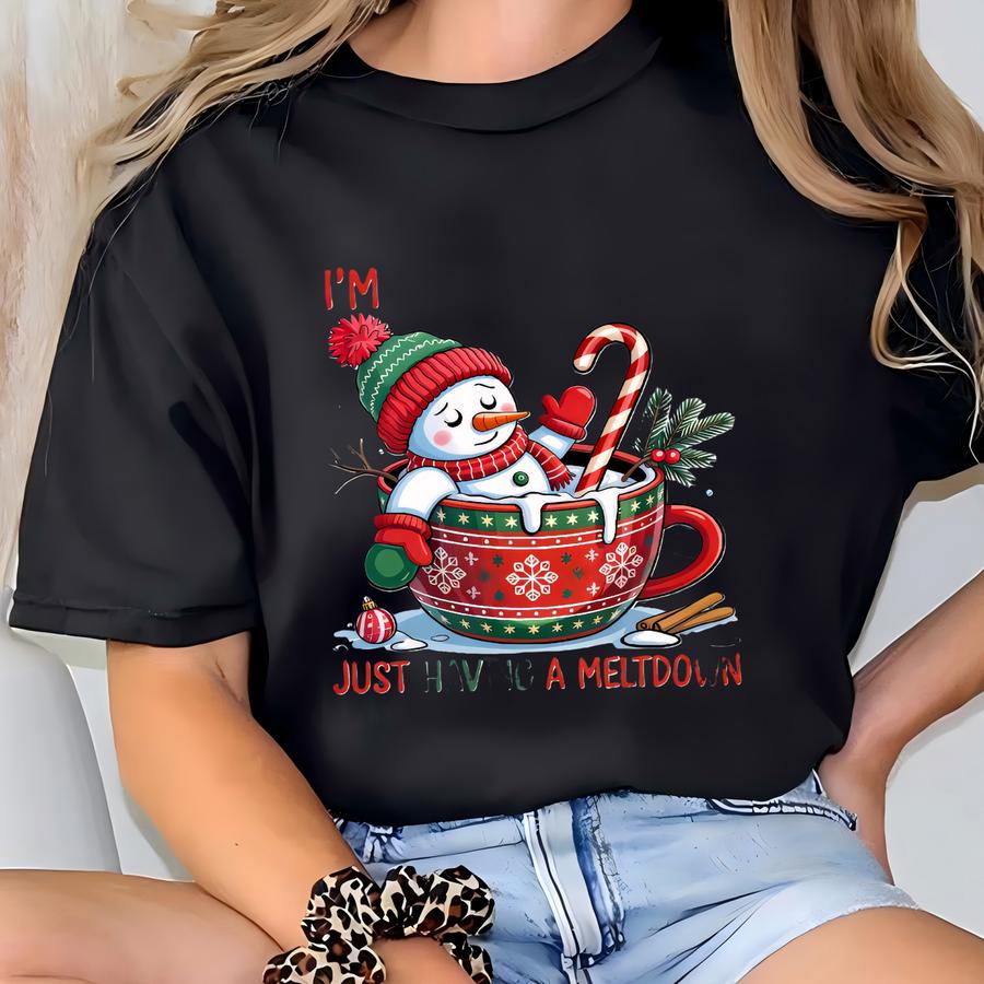 Funny Meltdown Snowman Shirt: Sarcastic Christmas Tee For Winter Mood T-shirt