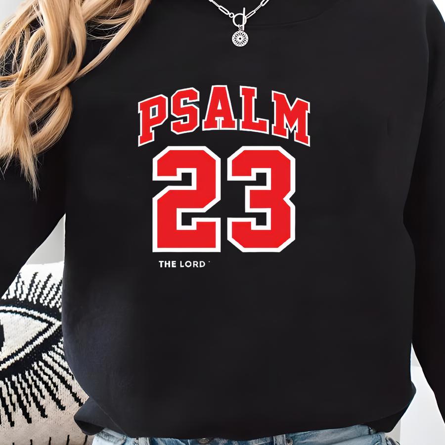 Christian Psalm 23 Sweatshirt: Varsity Faith Crew For Church Days Sweatshirt