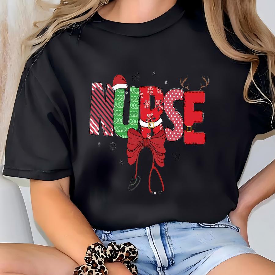 Christmas Nurse Crewneck Sweatshirt Nurse Life Christmas Sweatshirt Nurse Stethoscope Sweater Coquette Nurse Sweatshirt Christmas Gift T-shirt