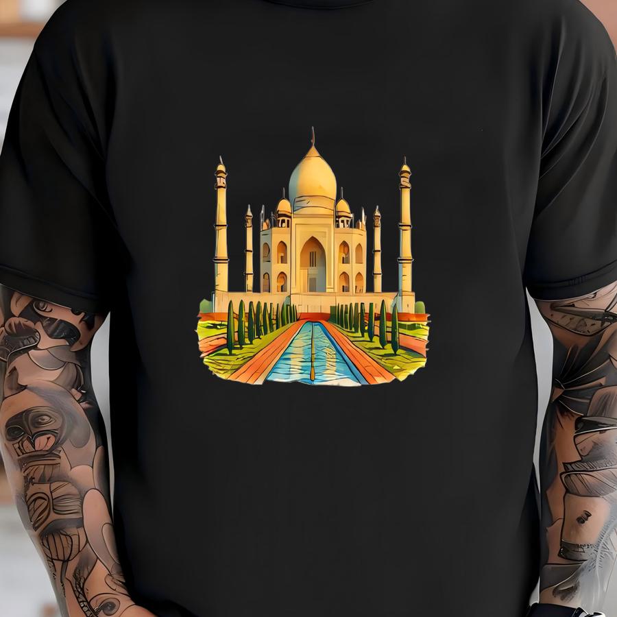 Taj Mahal Hoodie, India Landmark Tee, Agra Souvenir Shirt, Mughal Architecture Graphic, World Heritage Travel Gift, Historic Monument Top T-shirt