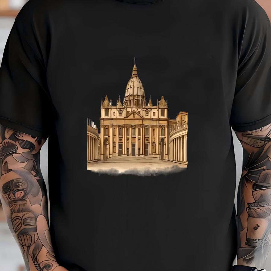 St. Peters Basilica Hoodie, Vatican City Landmark Tee, Rome Italy Souvenir Shirt, Catholic Church Graphic, Religious Travel Gift T-shirt