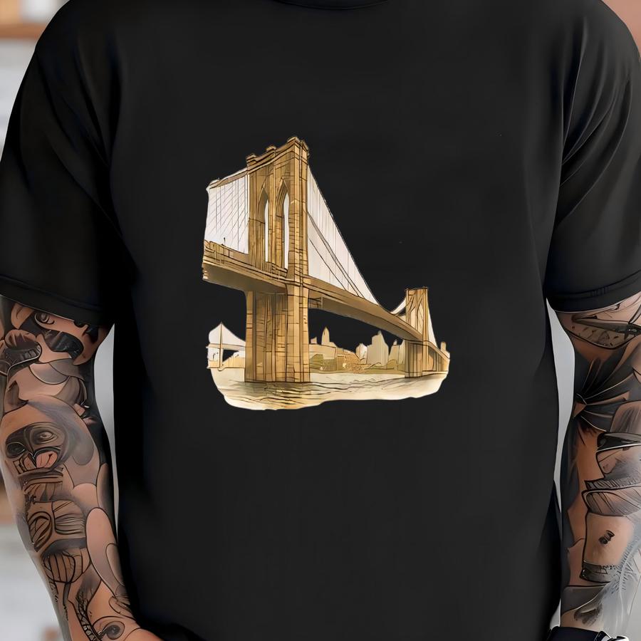 Brooklyn Bridge Hoodie, New York City Shirt, Nyc Skyline Tee, Brooklyn Travel Souvenir, Architecture Shirt, Urban Landmark Graphic Tee T-shirt