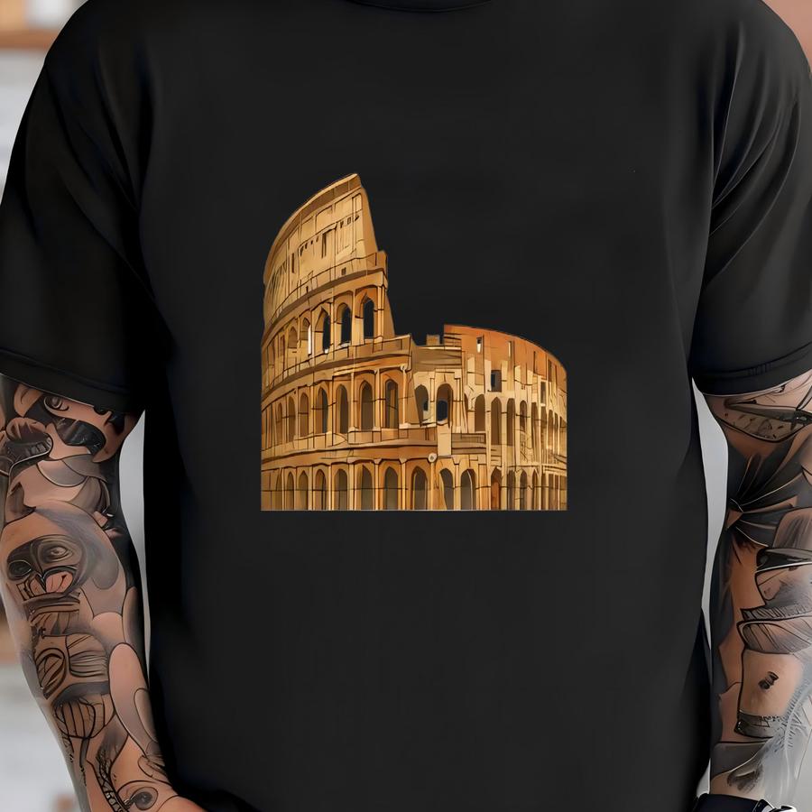 Colosseum Rome Hoodie, Ancient Roman Architecture Tee, Italy Travel Souvenir Shirt, Gladiator Graphic, Italian Landmark Tourist Gif T-shirt