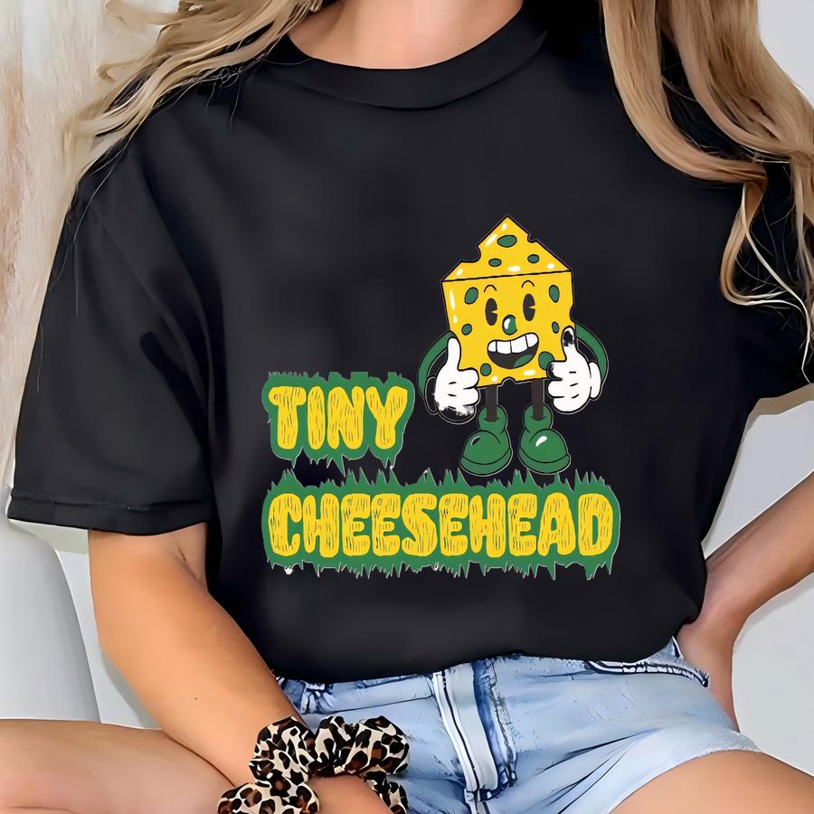 Kids Tiny Cheesehead Football Outfit, Game Day Toddler Tee, Cute Game Day , Baby Green Bay Fan Crewneck, Youth Green Bay Football Tee T-shirt