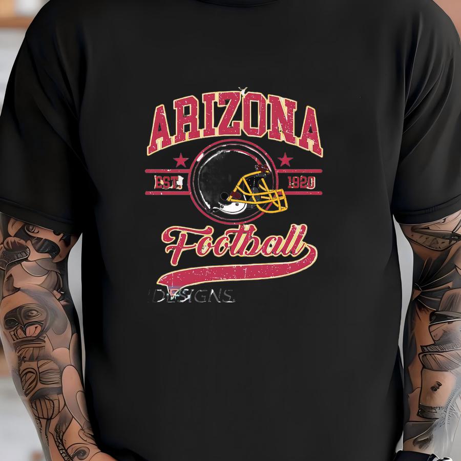 Arizona Vintage Football Sweatshirt, Retro Helmet Crewneck, Distressed Sports Fan Sweater, Classic Game Day Shirt T-shirt