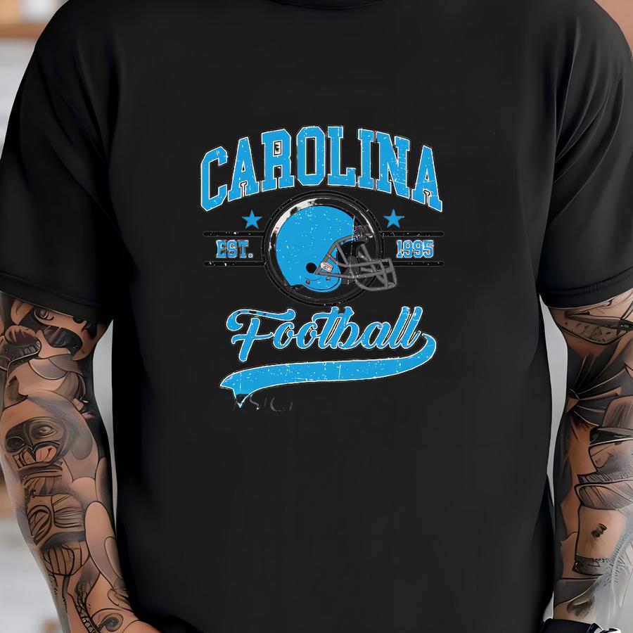 Carolina Football 1995 Vintage Sweatshirt, Retro Blue Helmet Crewneck, Distressed Sports Fan Pullover, Classic Game Day Sweater T-shirt
