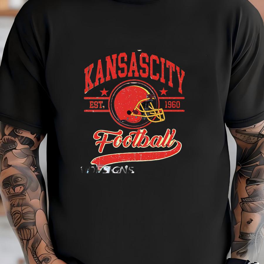 Kansas City Football 1960 Vintage Sweatshirt, Retro Sports Helmet Crewneck, Classic State Pride Fan Sweater T-shirt