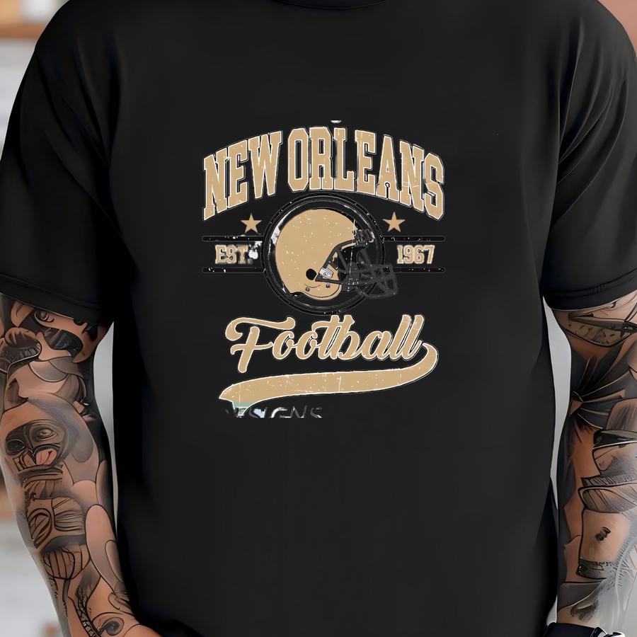 New Orleans Football 1967 Vintage Sweatshirt, Retro Sports Helmet Crewneck, Classic State Pride Fan Sweater T-shirt