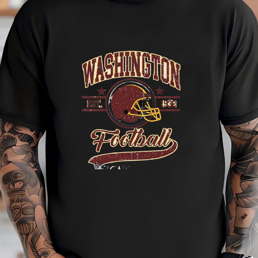 Washington Football 1932 Vintage Sweatshirt, Retro Sports Helmet Crewneck, Classic State Pride Fan Sweater T-shirt