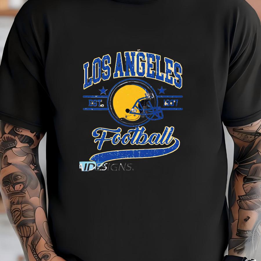 Los Angeles Football 1937 Vintage Sweatshirt, Retro Sports Helmet Crewneck, Classic State Pride Fan Sweater T-shirt