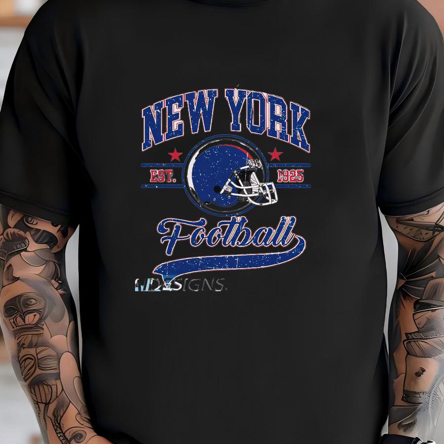 New York Football 1925 Vintage Sweatshirt, Retro Sports Helmet Crewneck, Classic State Pride Fan Sweater T-shirt