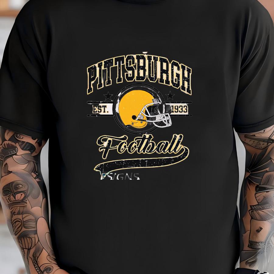 Pittsburgh Football 1933 Vintage Sweatshirt, Retro Sports Helmet Crewneck, Classic State Pride Fan Sweater T-shirt