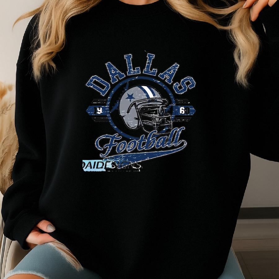 Football 1960 Vintage Sweatshirt, Retro Star Helmet Crewneck, Classic Fan Sweater, Game Day Gift Shirt Sweatshirt