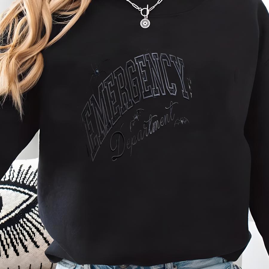 Emergency Department Halloween Sweatshirt,halloween Er Nurse Shirt,emergency Nurse Shirt,erhalloween Gift Fornurse,spooky Bootee Sweatshirt