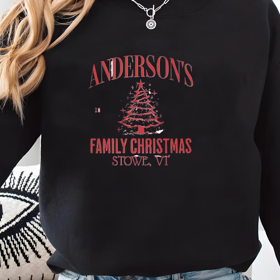 Customized Matching Family Christmas Shirt Personalized Holiday Tee For Adult And Kid Festive Family Outfit Christmas Photo Tee Family Name Sweatshirt