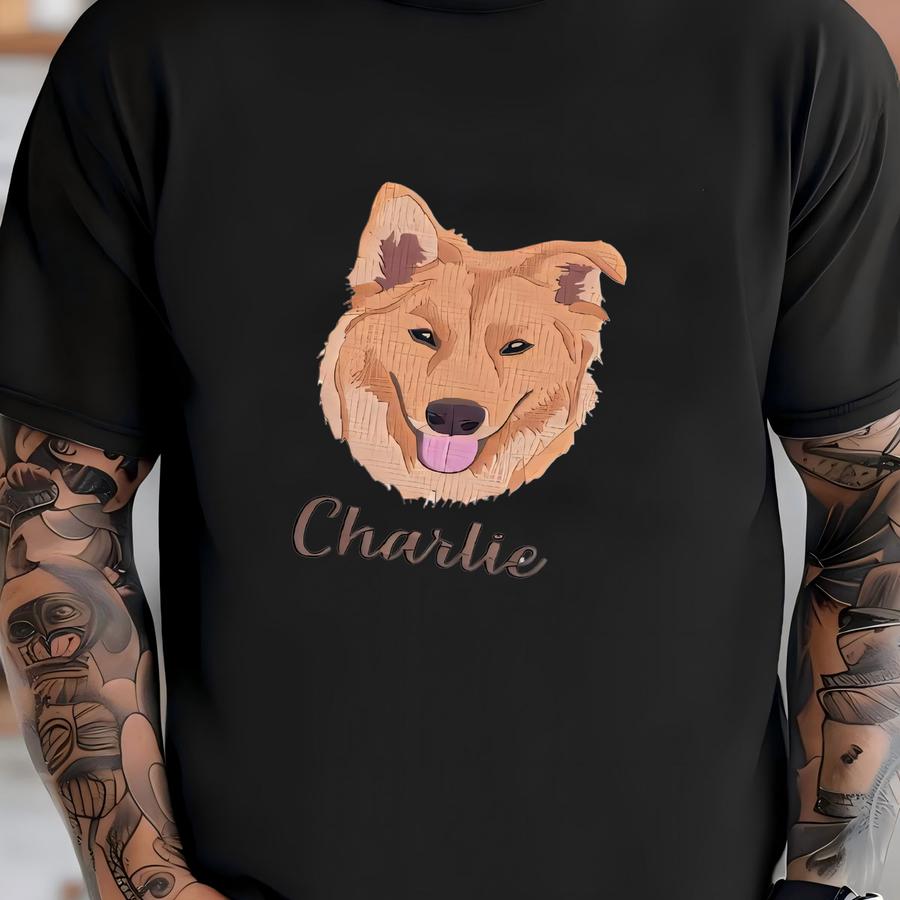 Custom Dog Quarter Zip Sweatshirt – Personalized Pet Portrait Name T-shirt