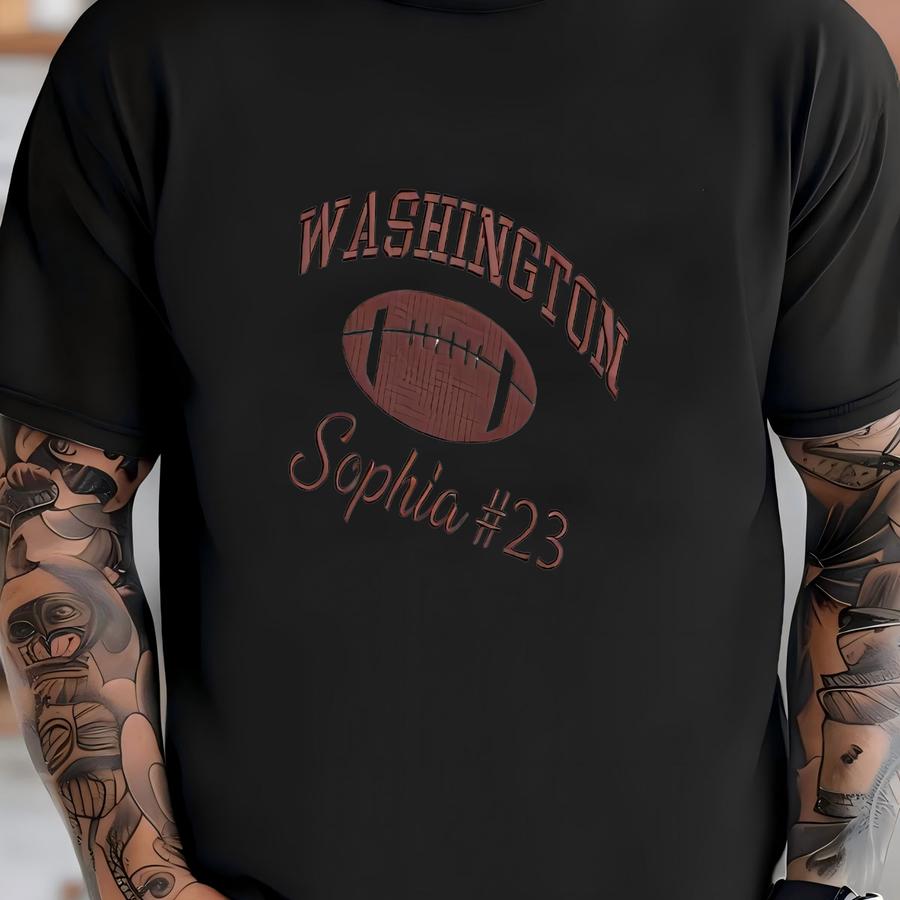 Custom Washington Football Quarter Zip Sweatshirt – Personalized Name Jersey Number Pullover T-shirt