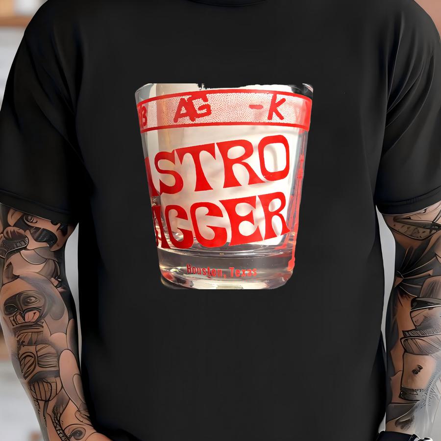 Vintage Jigger All About Houston Texas Double Old Fashioned Glass T-shirt