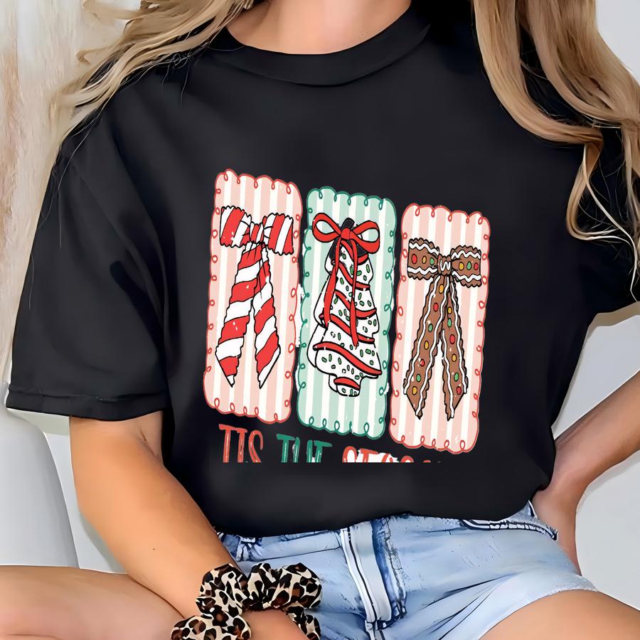 Vintage Christmas Shirt, Tis' The Season, Retro Christmas Aesthetic, Women's Christmas Shirt, Santa Snowman Graphic Tee, Holiday Tshirt T-shirt