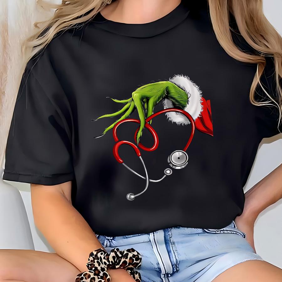Merry Mas Stethoscope Shirt: Funny Christmas Nursing Tee T-shirt