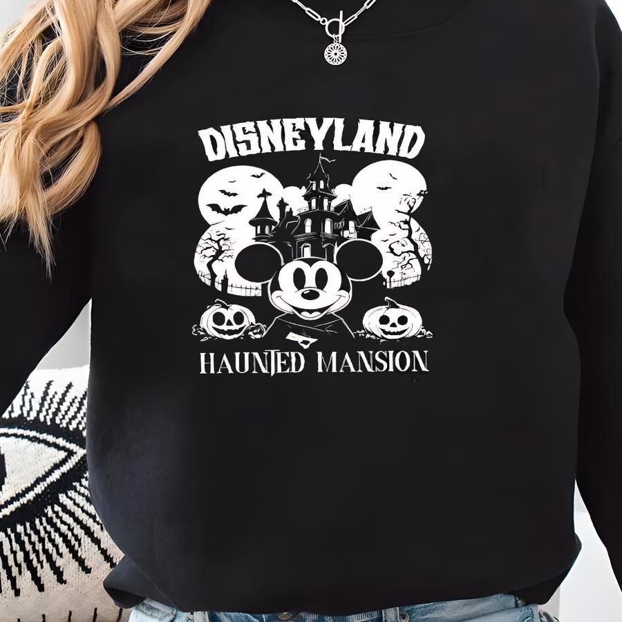 Halloween The Haunted Mansion Tees, Hitchhiking Ghosts Vintage, 's Not So Scary Halloween Party 2025 Canvas Sweatshirt