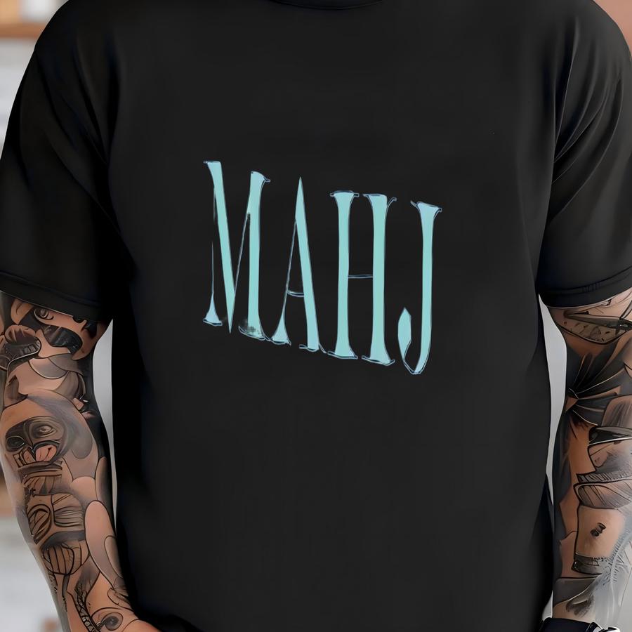 Mahjong Sweatshirt: Ring-spun Cotton Blend Mahjong Printed On Front, Mahj On Back T-shirt