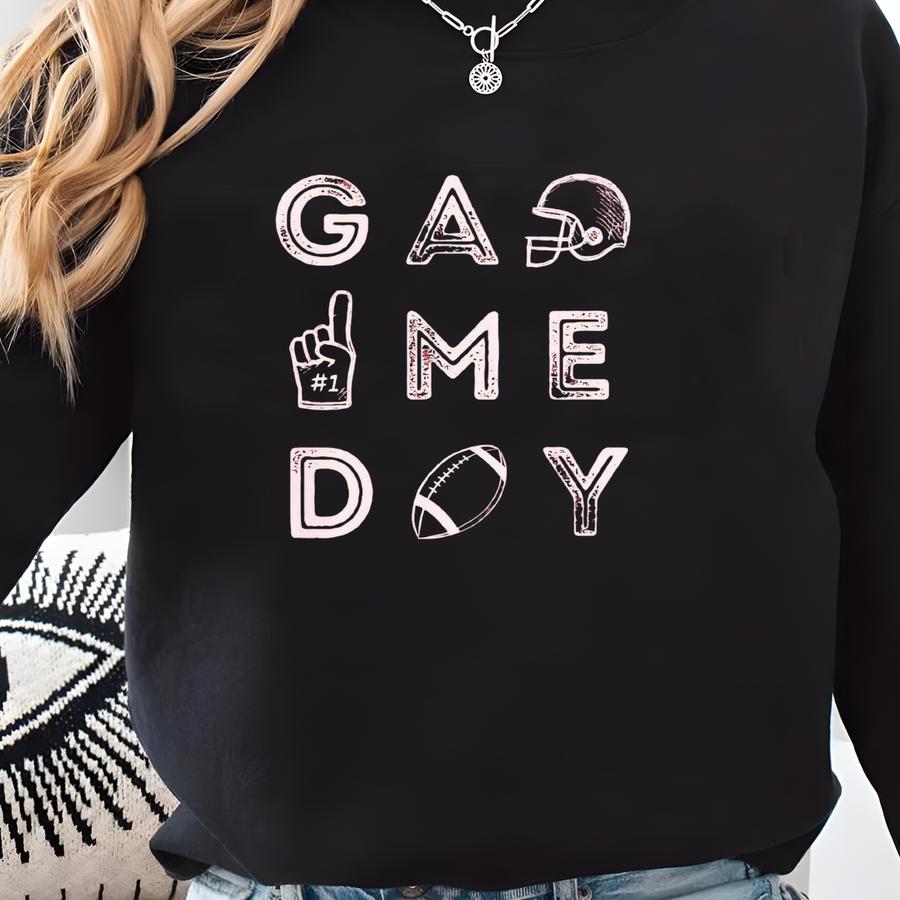 Game Day Football Mom Sweatshirt Distressed Vintage Retro Sports Crewneck For Preppy High School Team Fan Or Player Gift Sweatshirt