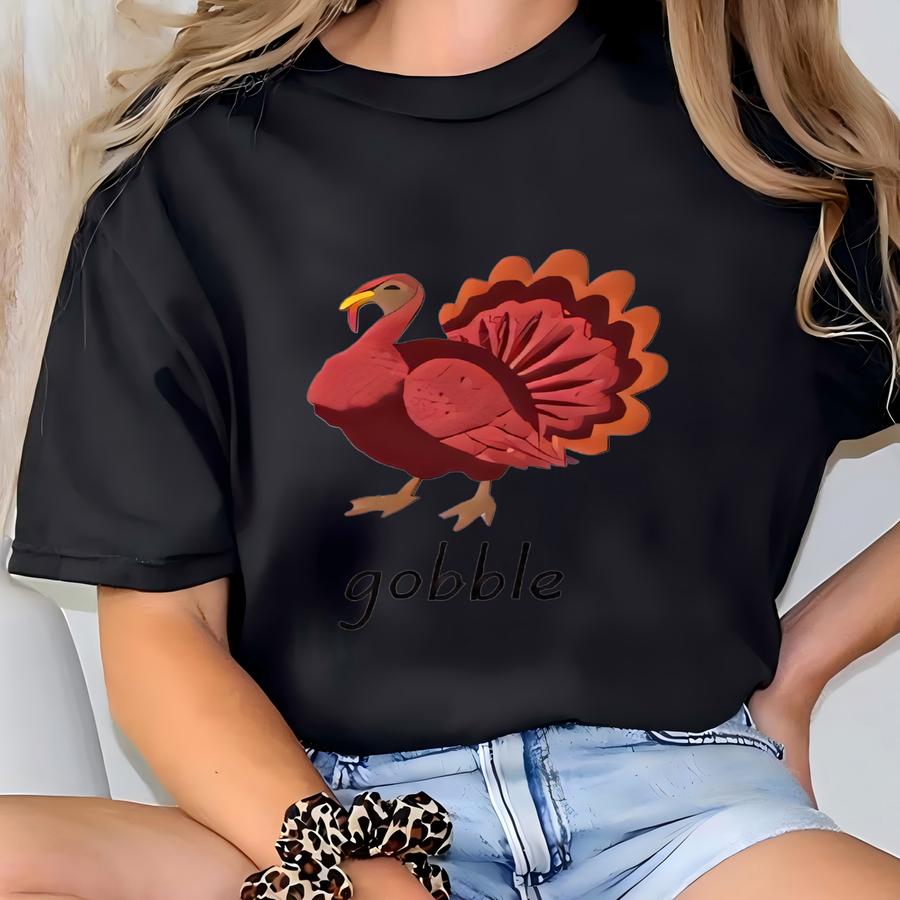 Turkey Youth Hoodie, Turkey Gobble Kids Tee, Custom Youth Hoodie, Cute Baby Tee, Kids Thanksgiving Shirt T-shirt