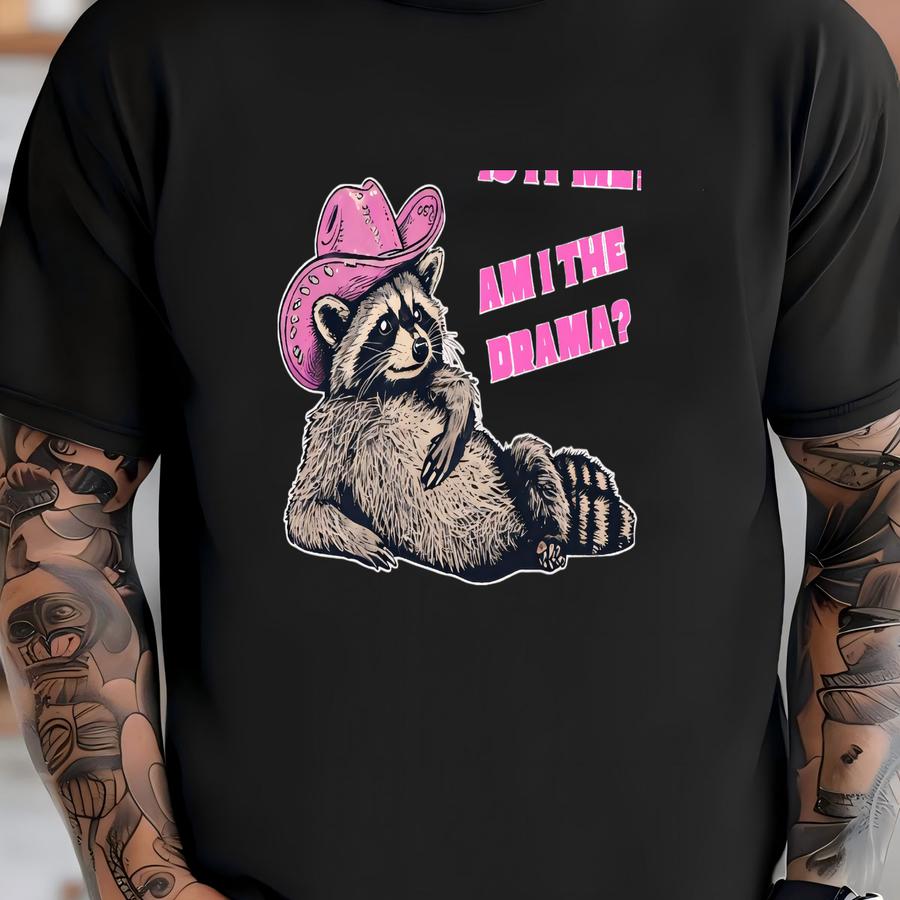 Cowboy Raccoon Hoodie: Funny Meme Garment-dyed Tee T-shirt