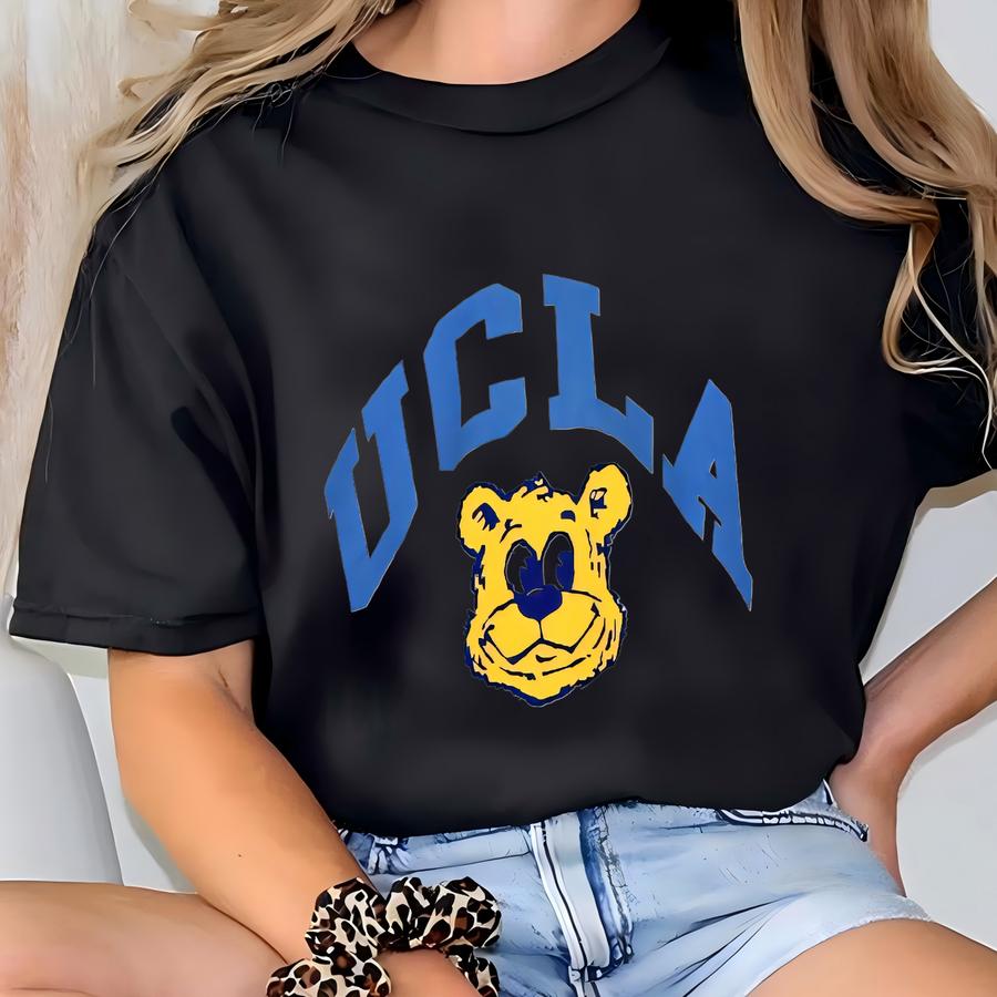 Vintage 90s Ucla Bruins Ncaa Hoodie Sweatshirt Medium Ucla Bruins Bear Printed Sweater University Of California Los Angeles Jumper Size M T-shirt