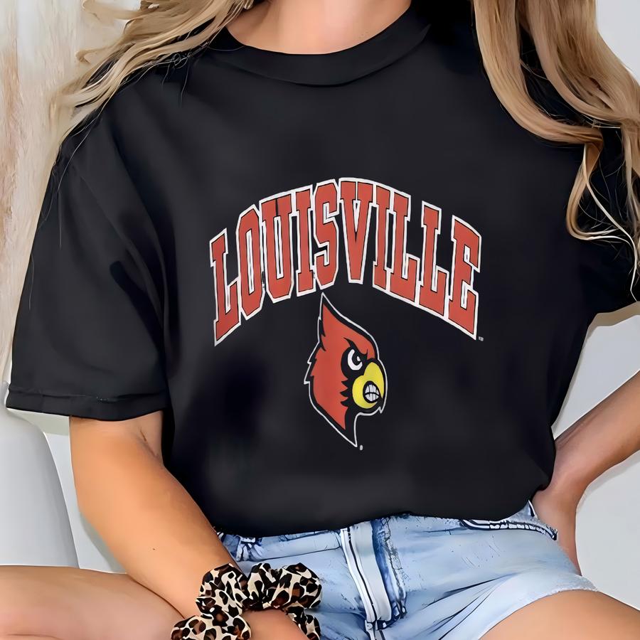 Vintage Louisville Cardinals Ncaa Black Sweatshirt Small Louisville Cardinals Spell Out Logo Sweater University Of Louisville Crewneck S T-shirt