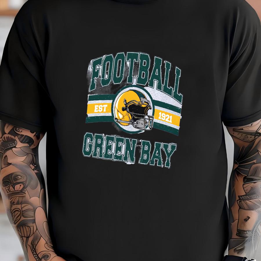Green Bay Football 1921 Vintage Sweatshirt, Retro Sports Helmet Crewneck, Classic Pride Fan Sweater, Game Day Gift Shirt T-shirt