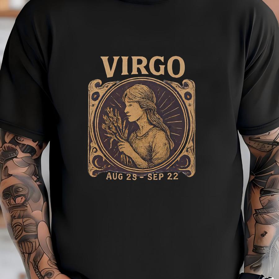 Virgo Zodiac Hoodie | Unisex Astrology Horoscope Graphic Tee T-shirt