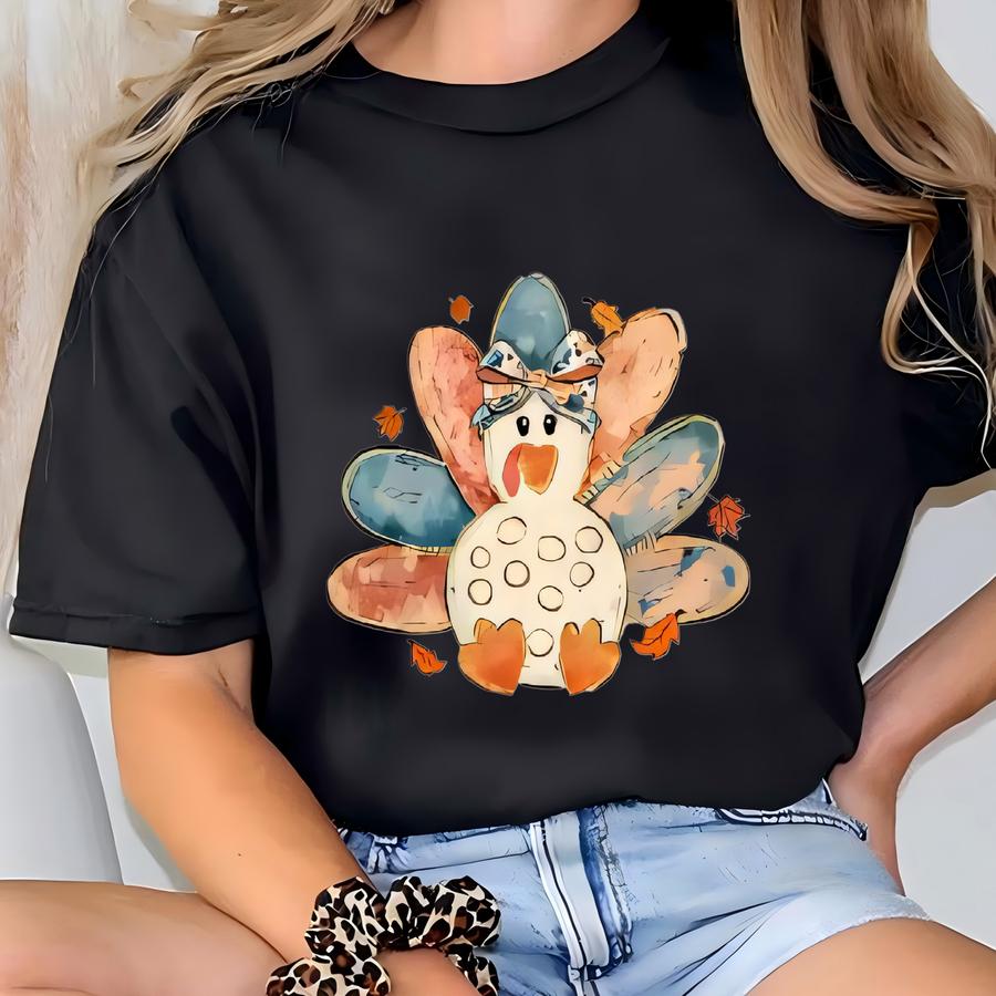 Thanksgiving Girls Shirt, Coquette Turkey At The Table Shirt Toddler Thanksgiving Shirt Girls Shirt Turkey Shirts For Thanksgiving Girls T-shirt