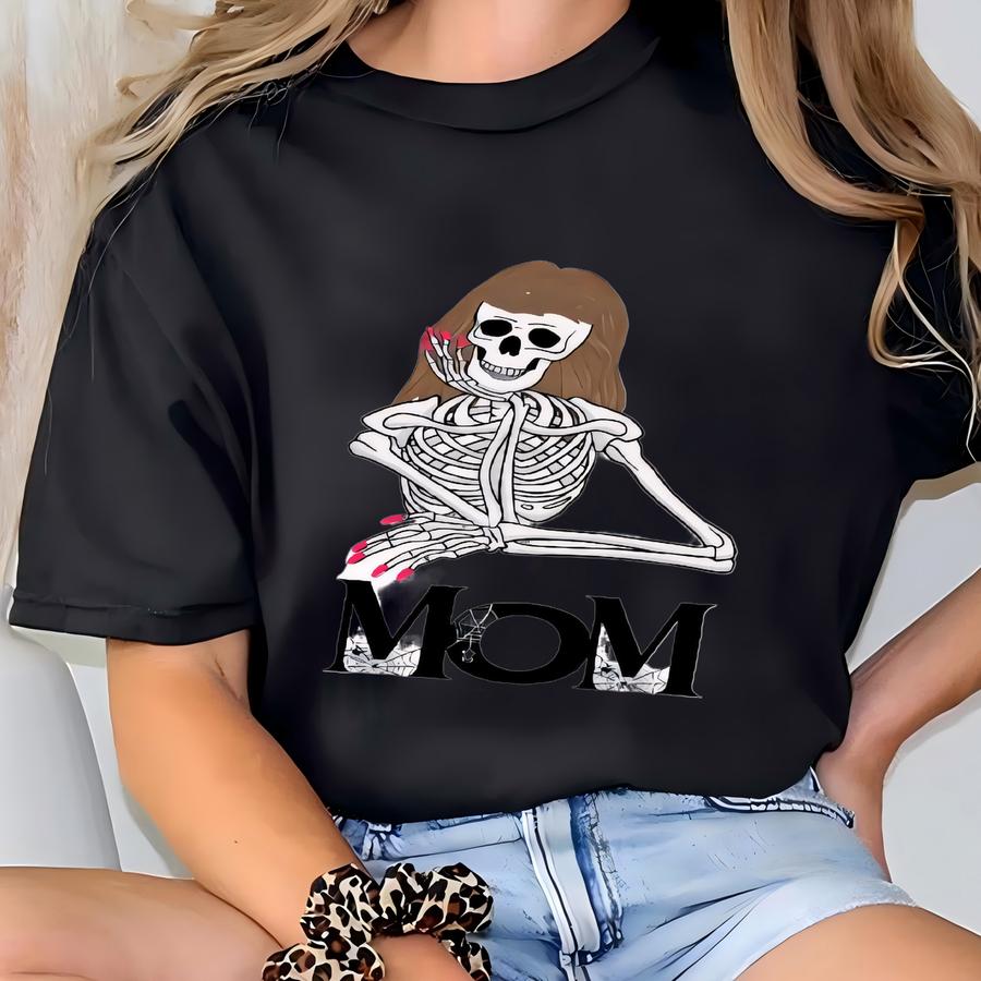 Personalized Halloween Skeleton Family Shirts Custom Mom Dad Big Sis Big Bro Baby Siblings Matching Spooky Hoodies T-shirt