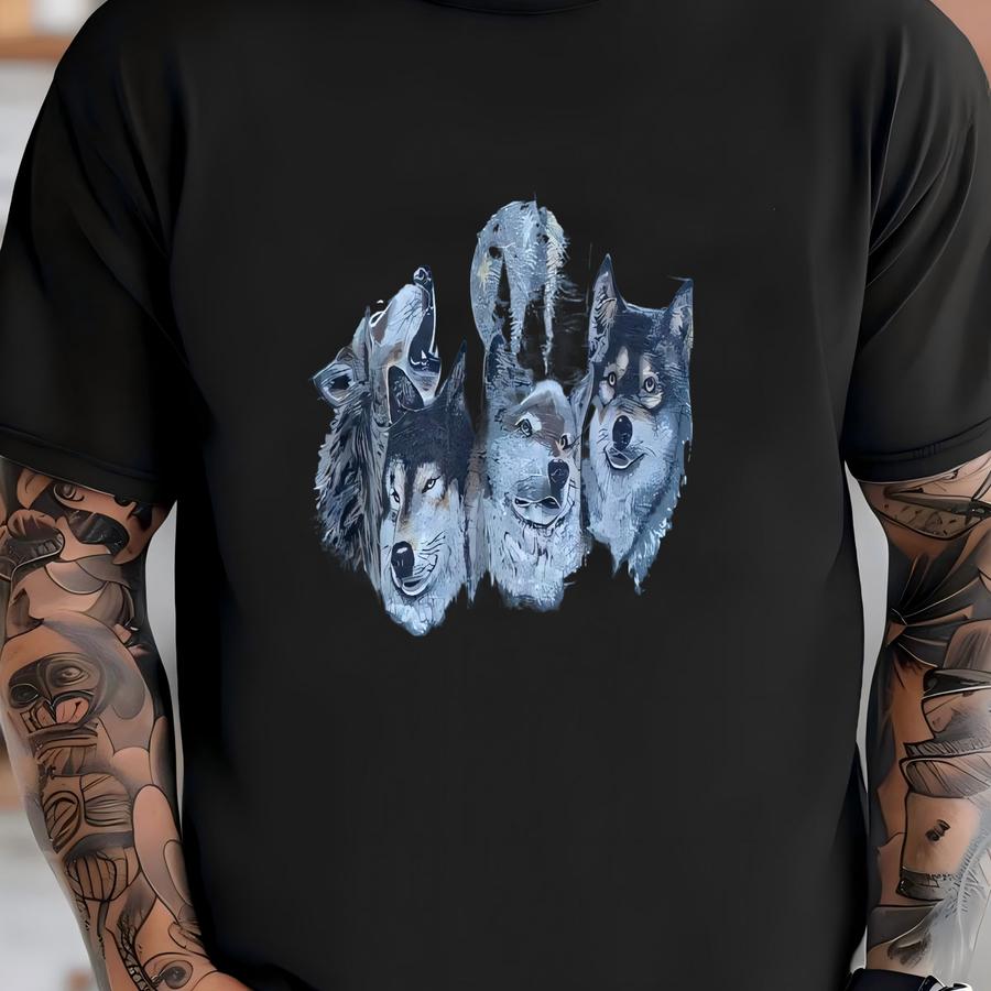 Vintage Timberland Voice Of Nature Wolf Prints Size L T-shirt