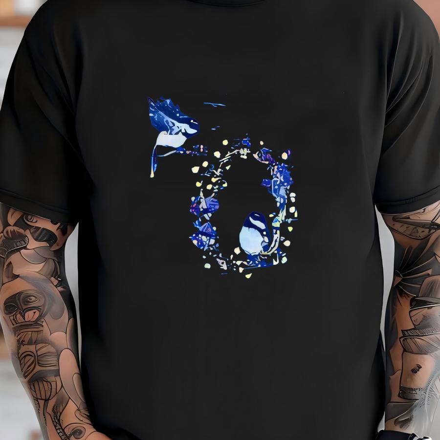 Vintage Flying Birds Turtleneck Sweatshirt Size Xl T-shirt