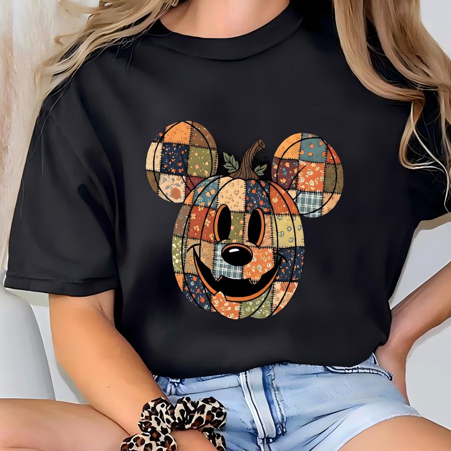 Pumpkin Halloween Shirt, Fall Tee, Mouse Silhouette Tee, Autumn Rustic Sweatshirt T-shirt