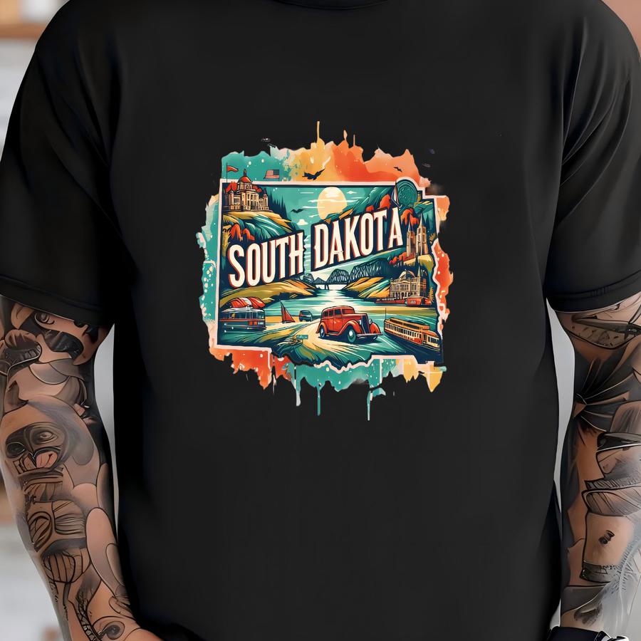 South Dakota State Hoodie, South Dakota View Sweatshirt, South Dakota Map Shirt, State Hoodie, Sd Crewneck, South Dakota Souvenir T-shirt