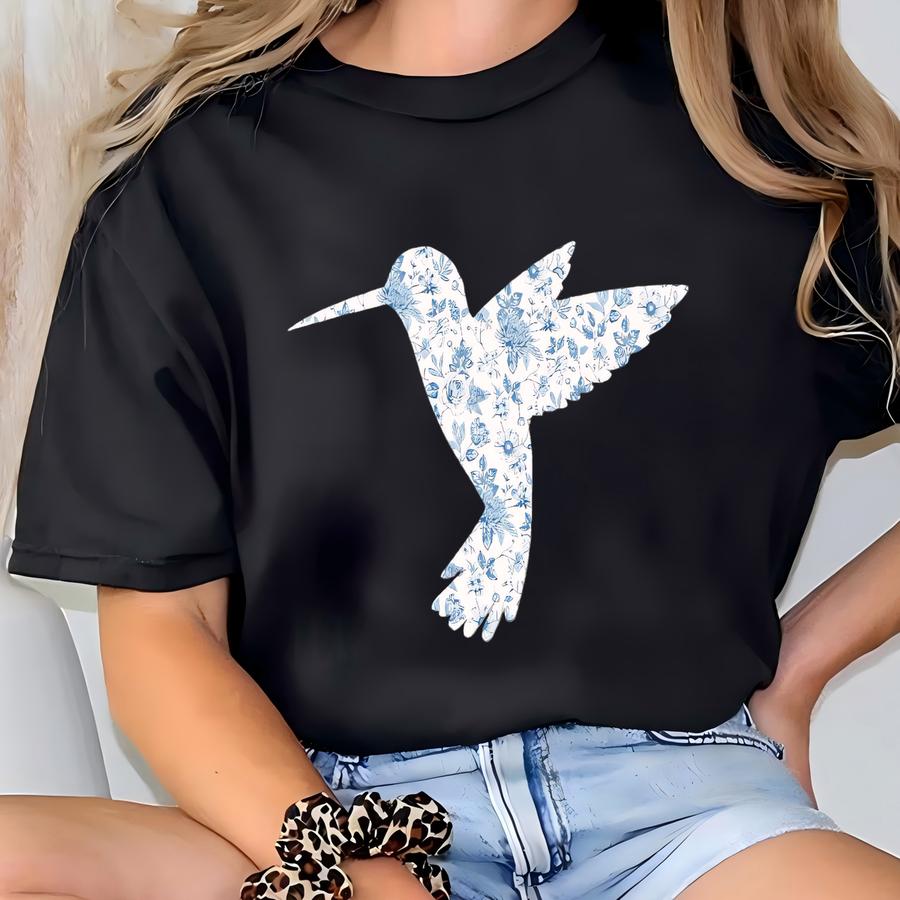 ® Floral Hummingbird Shirt Animal Lover Tee Bird T Shirts Bird Lover Gift Nature Lover Shirt Hummingbird Lover Tee Spring Bird T-shirt